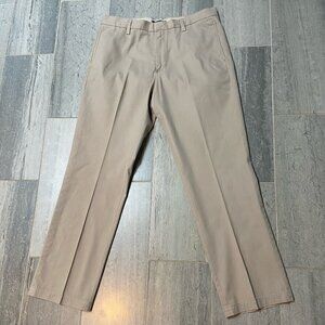 Banana Republic Gavin Cotton Chino Pants Tan Relaxed Fit 35x32